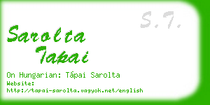 sarolta tapai business card